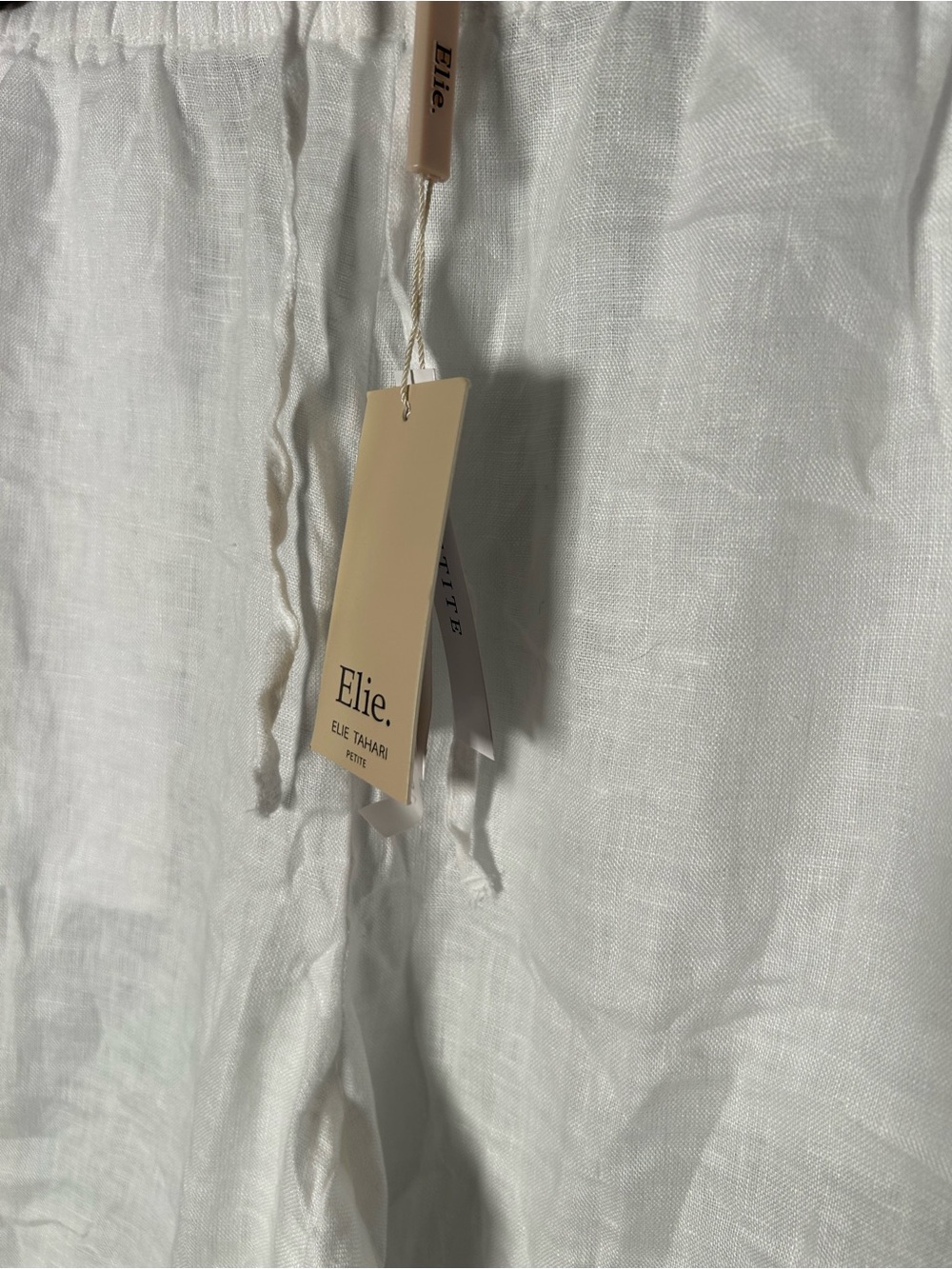 NEW Elie Linen Wide-Leg White Pants Beach Pool Travel size Large - Picture 4 of 9